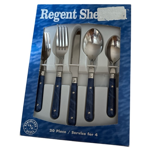 Regent Sheffield 20 Piece Flatware Service For 4 Stainless Steel Silverware NIB - Picture 1 of 4